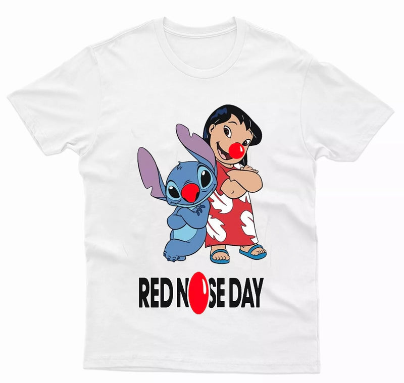 Children red nose day  short sleeve t shirt pressed